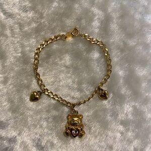 🍀Avon Child’s Gold Heart Charm Bracelet
